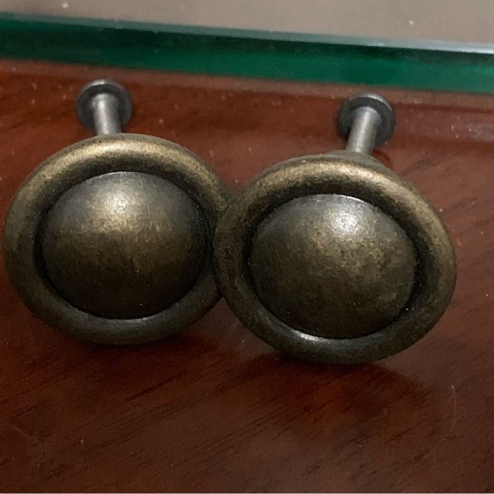 Set of 2 Metal Round Drawer Pulls